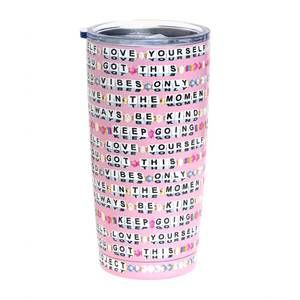 NEW LITTLE WORDS PROJECT beaded tumbler in pink